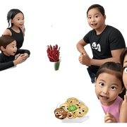 girls and boys at restaurant sticker