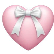 Pastel pink heart with white bow sticker