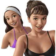 smiling girls in swimwear pool sticker