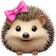 hedgehog with a pink bow sticker