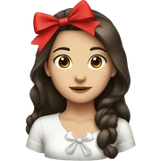 Brunette girl with red bow sticker