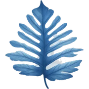 white and blue leafs sticker