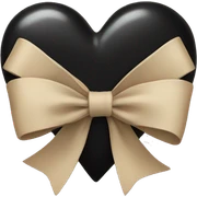 black heart with beige bow sticker