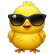 yellow chick with sunglasses sticker