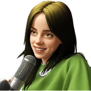 smiling girl with microphone sticker