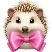 hedgehog with a pink bow sticker