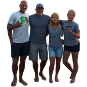 girl with boys at beach sticker