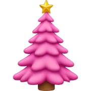 Pink christmas tree sticker