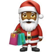 Santa shopping sticker