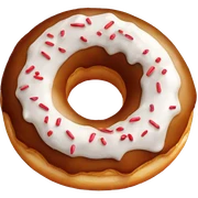 donut with white icing and red sprinkles sticker