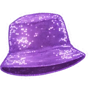 Light purple bucket hat sequin sticker