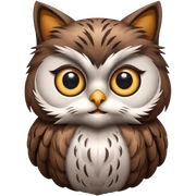 Cat and owl hybrid sticker