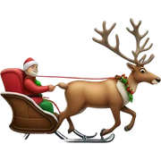 reindeer pulling sleigh  sticker