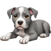 Gray Pitbull puppy laying sticker