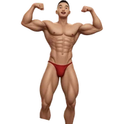 shirtless male on bed sticker