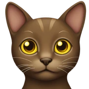 Create a Brown cat with yellow eyes  sticker