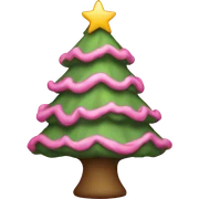 pink christmas tree sticker