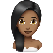 Black female black straight hair sticker