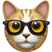 Cat with sunglasses sticker