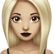 Vampire blonde girl with Dark eye makeup and dark brown eyes sticker