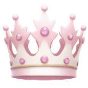 White and pastel pink crown sticker