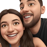 smiling girl and boy portrait sticker