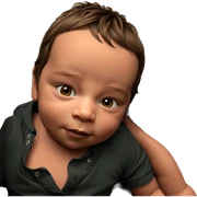 brown haired boy gazing at viewer sticker