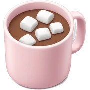 Light Pink mug of hot chocolate with marshmallows  sticker