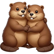 Two chonky beavers cuddling, make them anatomically correct, take your time sticker