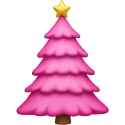 Pink Christmas tree sticker