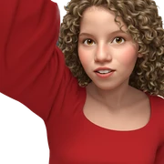 girl in red shirt sticker