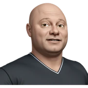bald guy in black shirt sticker