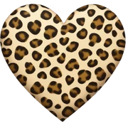 leopard print heart sticker