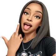 playful girl with black shirt sticker