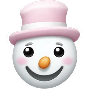 Cute white and light pink snowman sticker