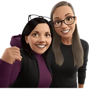 friendly girls with glasses sticker