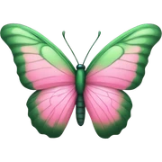 Green pink butterfly sticker