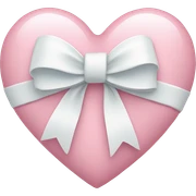 Pastel pink heart with white bow sticker