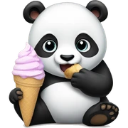 Panda eating ice cream sticker