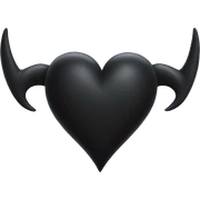 Black heart with small black horns and tail sticker