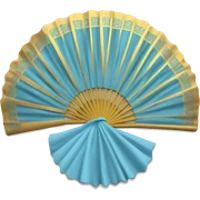 Hand fan light Blue and gold  sticker