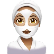 Lady with face mask spa beauty full face relaxing sticker