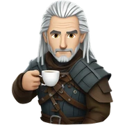 Witcher having a cuppa tea sticker