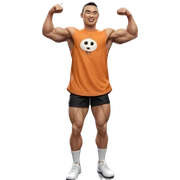 muscular boy flexing indoors sticker