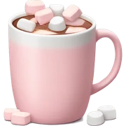 Light Pink mug of hot chocolate with marshmallows  sticker