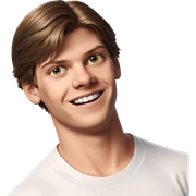 smiling boy in white shirt sticker
