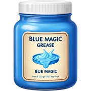 Blue jar words “Blue magic” on the label hair grease  sticker