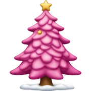 Pink Christmas tree sticker