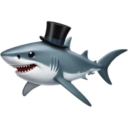 Shark with a top hat sticker