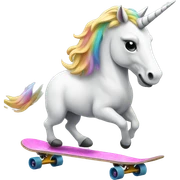 Unicorn riding a skateboard  sticker